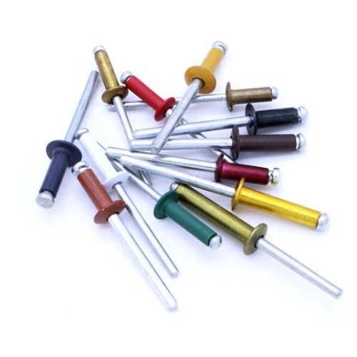 EcoPop nyitott D-fejű popszegecs, alu/acél, festett RAL7011 (acélszürke), 3,2x8