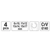 Kép 3/3 - YATO Fékcsőkulcs készlet 4 részes 8-17 mm CrV 6140