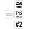 Kép 3/3 - Lapos reszelő 250 mm / #2 közepes YATO