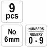 Kép 3/3 - Számbeütő készlet 6mm 9 részes YATO