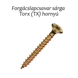 Forgácslapcsavar sárga Torx (TX) hornyú 3,5x50