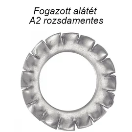 Fogazott alátét A2 rozsdamentes M6