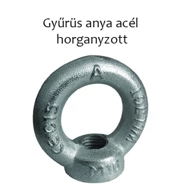 Gyűrüs anya acél horganyzott M10
