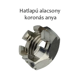 Hatlapú alacsony koronás anya 5, horganyzott M24x1,5