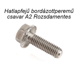 Hatlapfejű bordázott peremű csavar A2 rozsdamentes M6x25