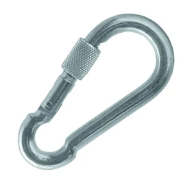 Karabiner csavarbiztosítással, horganyzott 6x60