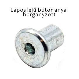 Laposfejű bútor anya horganyzott M6x12