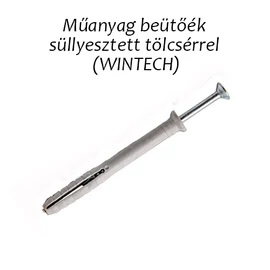 Műanyag beütőék süllyesztett tölcsérrel  6x60