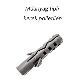 Műanyag tipli kerek polietilén 6mm