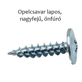 Opel csavar lapos, nagyfejű, hegyes 4,2x16