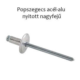 Popszegecs nagyfejű (ASL), nyitott, alu-acél horganyzott 4,8x30x14