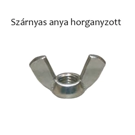 Szárnyasanya szögletes tipusú acél horganyzott M 6
