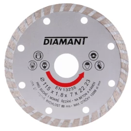 DIAMANT Gyémánt vágókorong 125 x 2,0 x 7,0 x 22,2 mm turbo