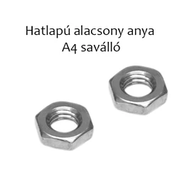 Hatlapú alacsony anya, A4 saválló M8