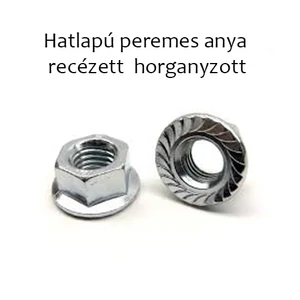 Hatlapú peremes anya recézett horganyzott