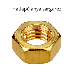 hatlapú anya sárgaréz