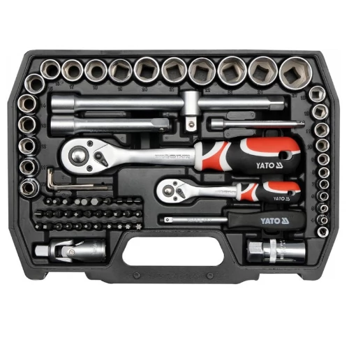 YATO Dugókulcs készlet 72 részes 1/4", 1/2" CrV
