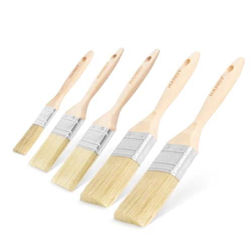 Festőecset szett, fa - 5 db - 1x1" / 2x1,5" / 2x2"