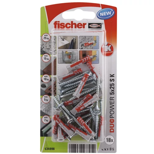 Fischer DuoPower 5x25 csavarral
