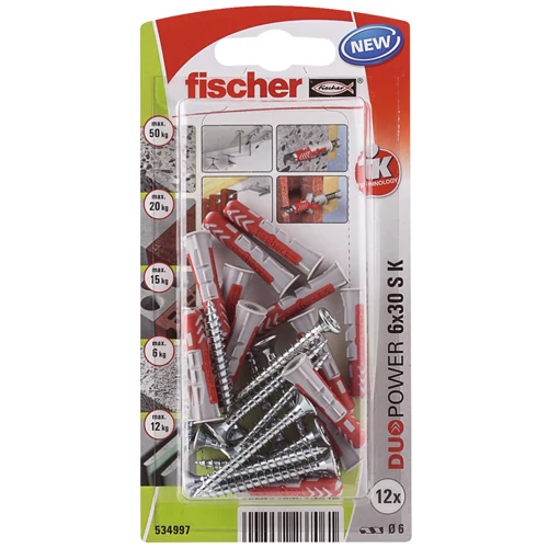 Fischer DuoPower 6x30 csavarral