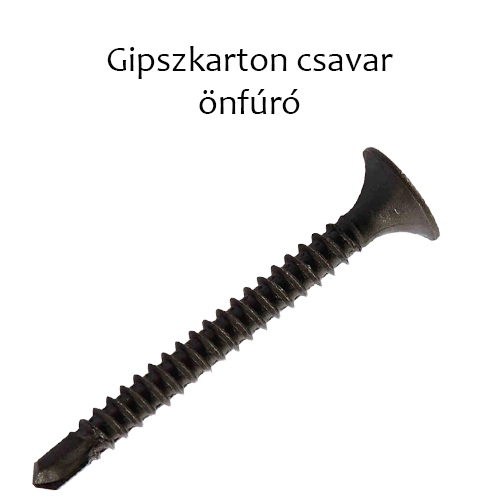 Gipszkarton csavar önfúró foszfátozott 3,5x55