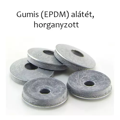 Gumis (EPDM) alátét, horganyzott 4,8x12,7