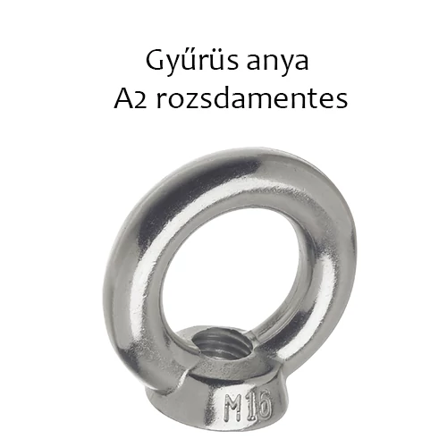 Gyűrüs anya A2 rozsdamentes M16