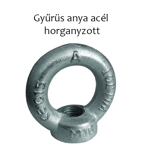Gyűrüs anya acél horganyzott M8