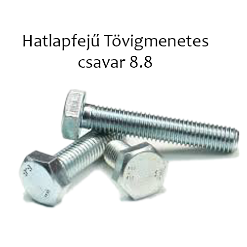 Hatlapfejű, tövig menetes csavar 8.8, horganyzott M 4x35
