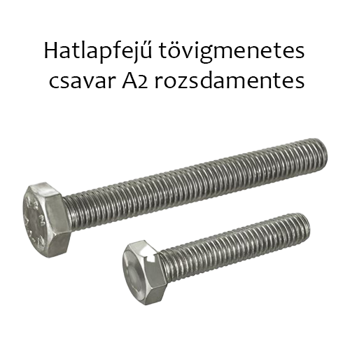 Hatlapfejű, tövig menetes csavar A2, rozsdamentes M 24x100