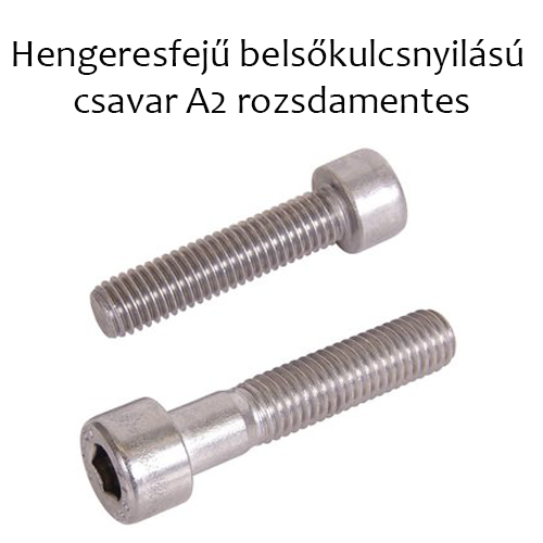 Hengeresfejű , belsőkulcsnyilású csavar A2, rozsdamentes M 6x30