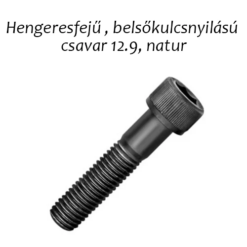 Hengeresfejű , belsőkulcsnyilású csavar 12.9, natur M 10x45