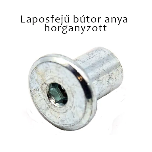 Laposfejű bútor anya horganyzott M6x15