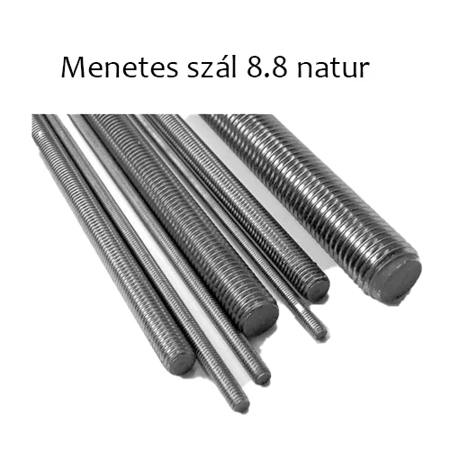 Menetes szál 1méter 8.8, acél natur  M14