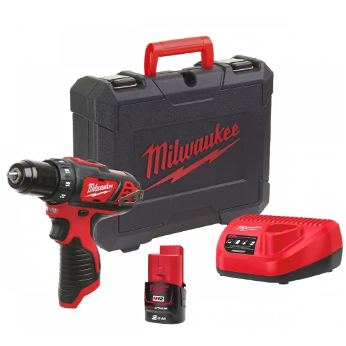 Milwaukee M12 BDD-201C akkus szuperkompakt fúró-csavarozó (1 x 2.0 Ah Li-ion akkuval)