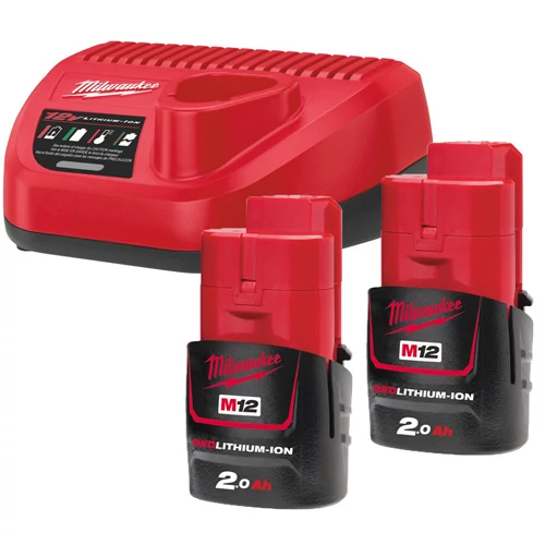 Milwaukee M12 NRG-202 akkumulátor és töltő szett