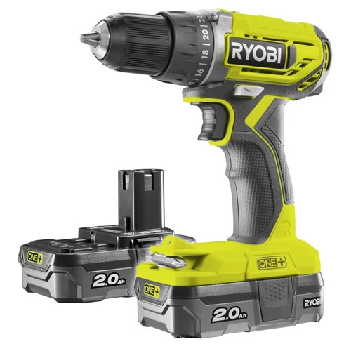 Ryobi R18DD2-220S akkus fúró-csavarozó (2 x 2.0 Ah Li-ion akkuval)