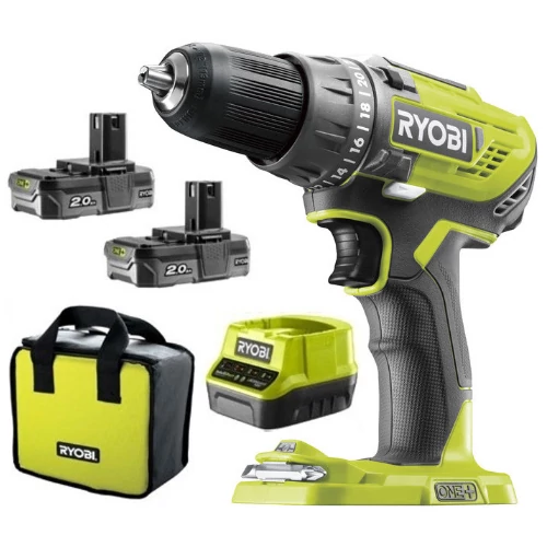 Ryobi R18DD3-220S akkus fúró-csavarozó (2 x 2.0 Ah Li-ion akkuval)