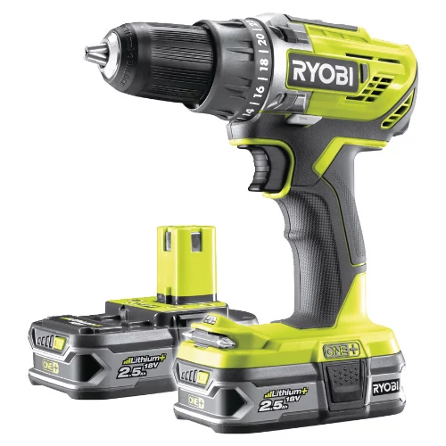 Ryobi R18DD3-225S akkus fúró-csavarozó (2 x 2.5 Ah Li-ion akkuval)