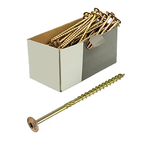 Laposfejű (torx) faszerkezetépítő csavar sárgahorganyzott, 1doboz (50db/dob.) 8x260
