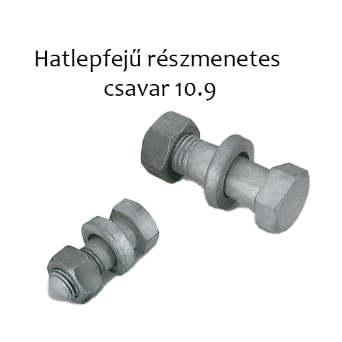 Hatlapfejű, részmenetes csavar 10.9, natur M 8x40