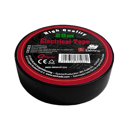 Szigetelőszalag 19mm 20m fekete