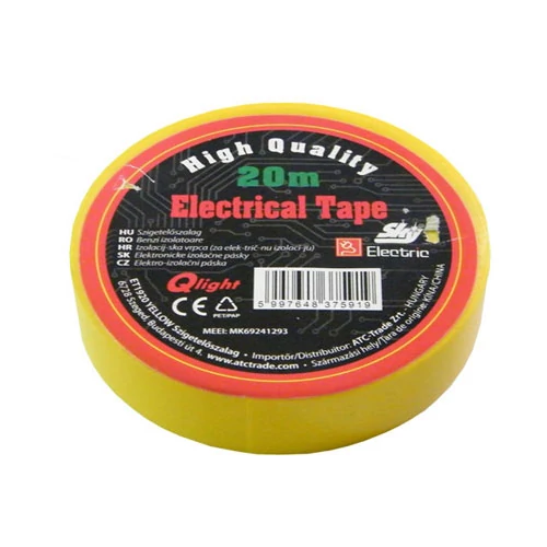 Szigetelőszalag 19mm 20m sárga