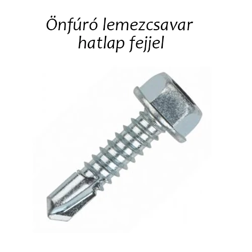 Önfúró lemezcsavar hatlap fejjel 4,8x16